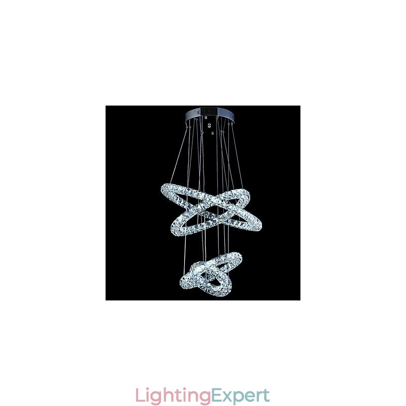 Crystal Ring Pendant Light Modern Ceiling Chandelier Lighting Lamp Fixtures with