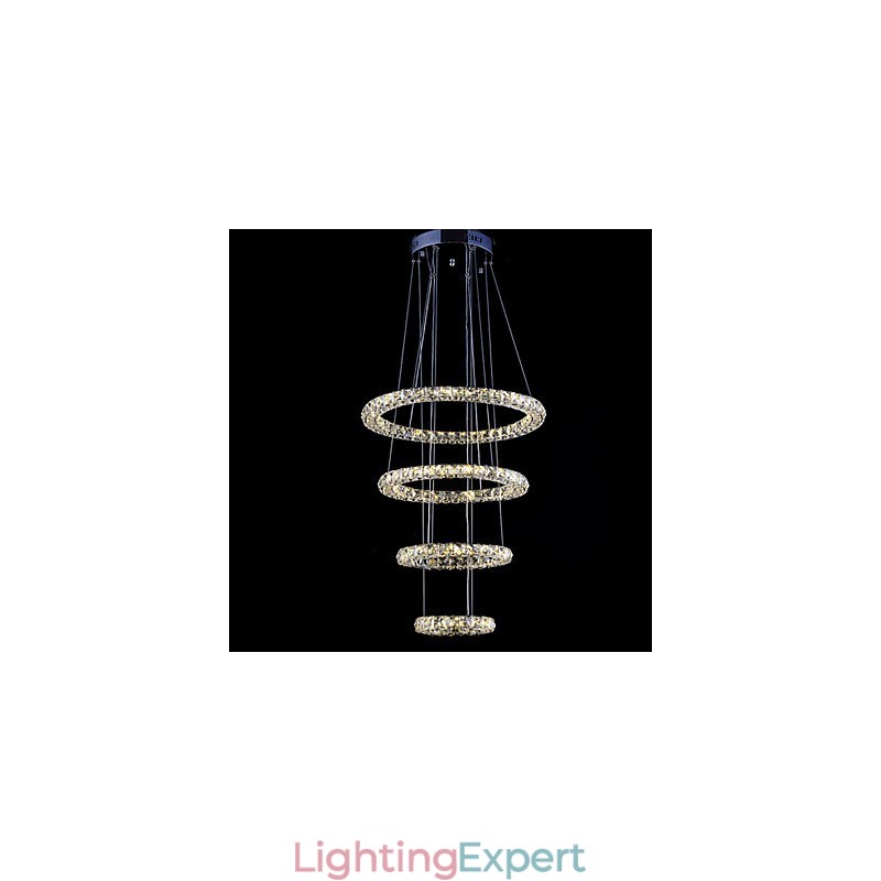 Crystal Ring Pendant Light Modern Ceiling Chandelier Lighting Lamp Fixtures with