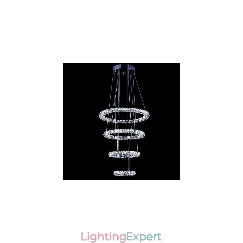 Crystal Ring Pendant Light Modern Ceiling Chandelier Lighting Lamp Fixtures with