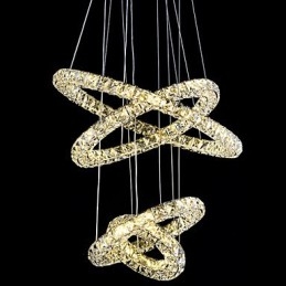 Crystal Ring Pendant Light Modern Ceiling Chandelier Lighting Lamp Fixtures with
