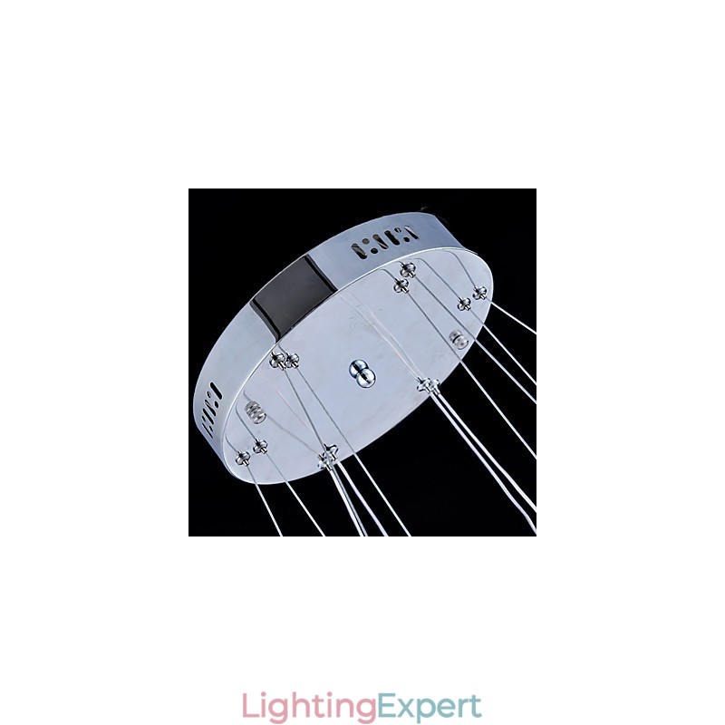 Crystal Pendant Light Ceiling Lamp Chandelier Lighting Fixtures with 4 Rings
