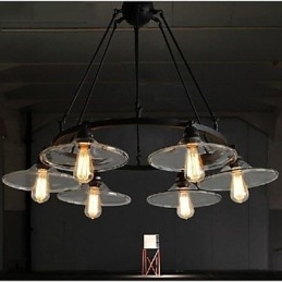 Traditional Classic Vintage Retro Lantern Country Mini Style Painting Metal Pendant Light Dining