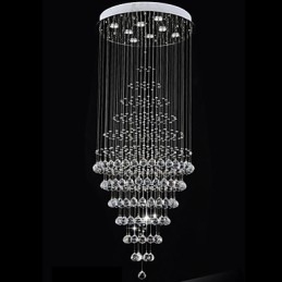 Modern Crystal Chandelier Lighting Pendant Light Ceiling Lamp Fixtures with 8 Bulbs H180CM