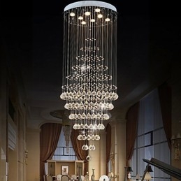 Modern Crystal Chandelier Lighting Pendant Light Ceiling Lamp Fixtures with 8 Bulbs H180CM