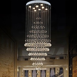 Modern Crystal Chandelier Lighting Pendant Light Ceiling Lamp Fixtures with 8 Bulbs H180CM