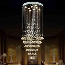 Modern Crystal Chandelier Lighting Pendant Light Ceiling Lamp Fixtures with 8 Bulbs H180CM