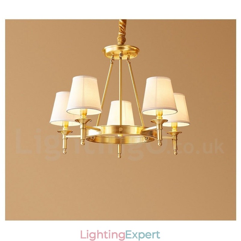 Pure Brass Round Chandelier Pendant Light Traditional Classic