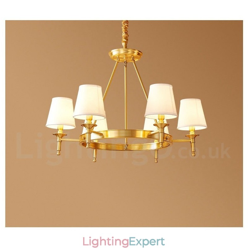 Pure Brass Round Chandelier Pendant Light Traditional Classic