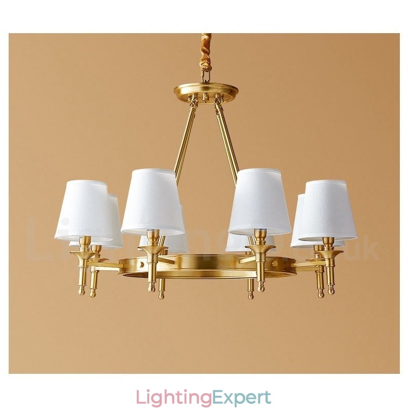 Pure Brass Round Chandelier Pendant Light Traditional Classic