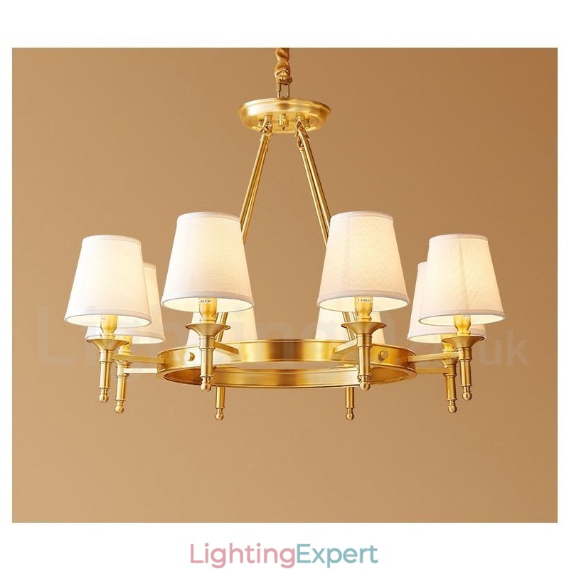 Pure Brass Round Chandelier Pendant Light Traditional Classic