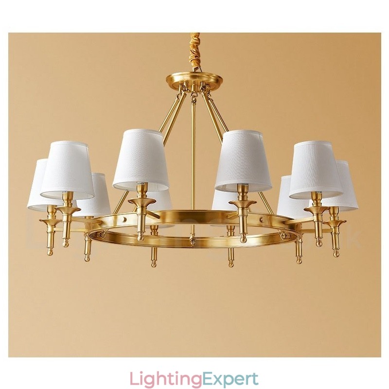 Pure Brass Round Chandelier Pendant Light Traditional Classic