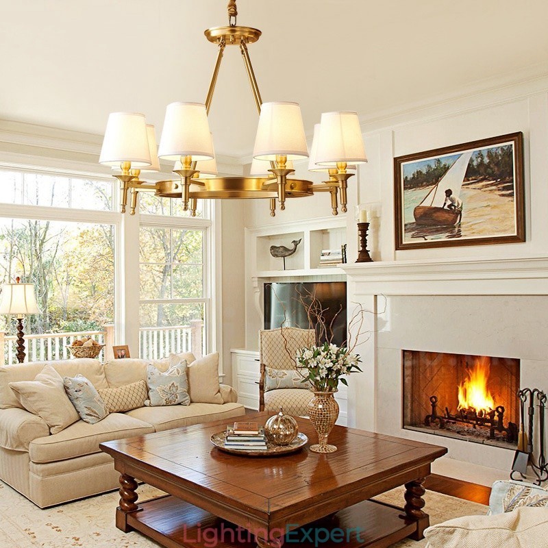 Pure Brass Round Chandelier Pendant Light Traditional Classic