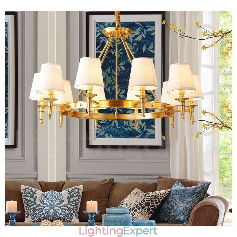 Pure Brass Round Chandelier Pendant Light Traditional Classic