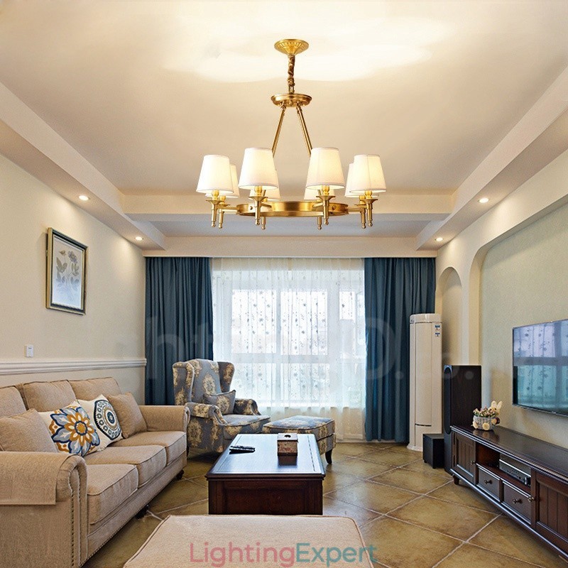 Pure Brass Round Chandelier Pendant Light Traditional Classic