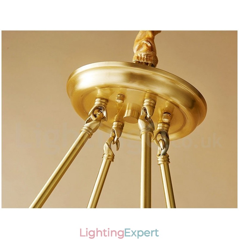 Pure Brass Round Chandelier Pendant Light Traditional Classic