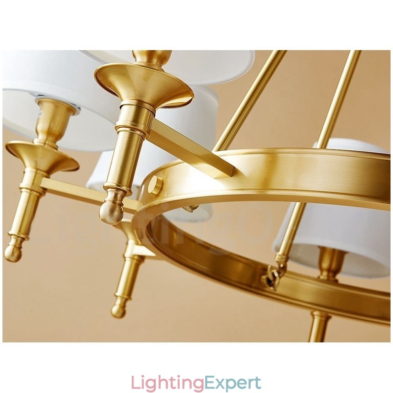 Pure Brass Round Chandelier Pendant Light Traditional Classic