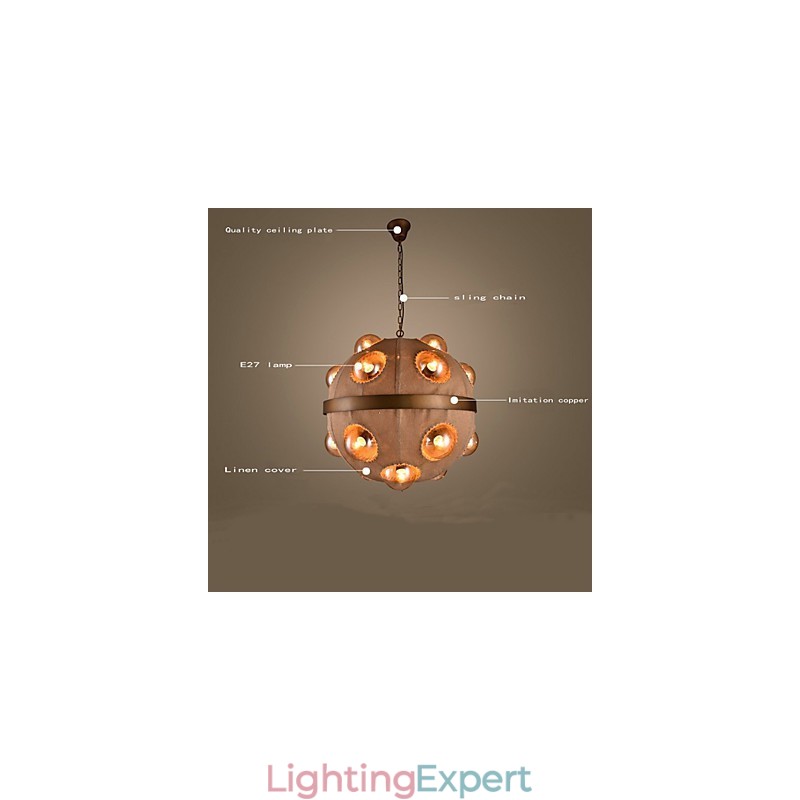 Country Painting Metal Chandelier Pendant LightBedroom