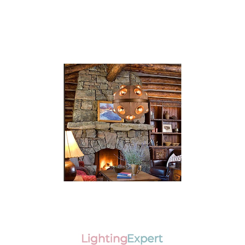 Country Painting Metal Chandelier Pendant LightBedroom