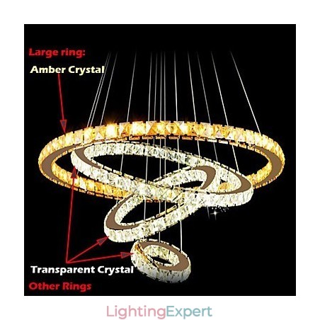 Pendant Lamps Ceiling Light Chandelier Lighting Round 4 Rings Large Ring Amber Crystal and Other Clear Crystal Pendant Lamps Ceiling Light Chandelier Lighting Round 4 Rings Large Ring Amber Crystal and Other Clear Crystal