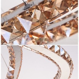 Pendant Lamps Ceiling Light Chandelier Lighting Round 4 Rings Large Ring Amber Crystal and Other Clear Crystal