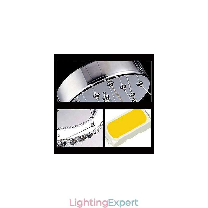 Pendant Lamps Ceiling Light Chandelier Lighting Round 4 Rings Large Ring Amber Crystal and Other Clear Crystal