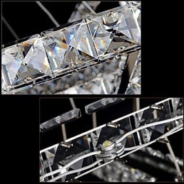 Pendant Lamps Ceiling Light Chandelier Lighting Round 4 Rings Large Ring Amber Crystal and Other Clear Crystal