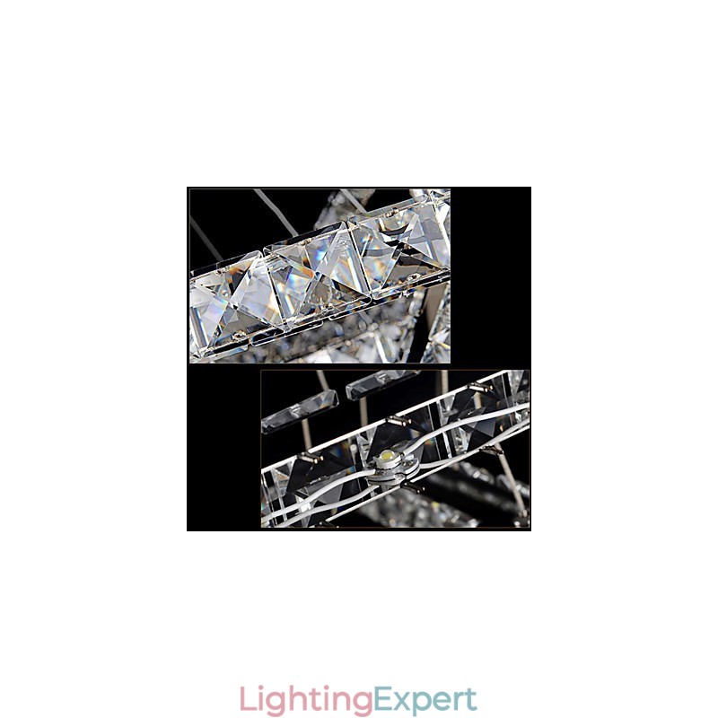Pendant Lamps Ceiling Light Chandelier Lighting Round 4 Rings Large Ring Amber Crystal and Other Clear Crystal