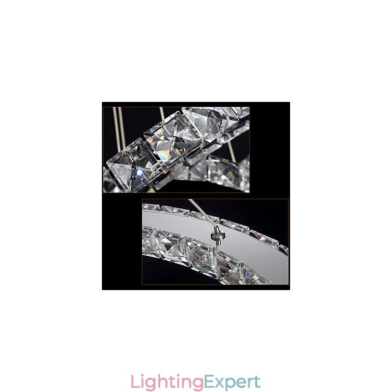 Pendant Lamps Ceiling Light Chandelier Lighting Round 4 Rings Large Ring Amber Crystal and Other Clear Crystal