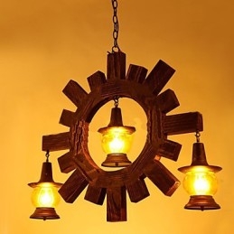 Antique Wood Chandelier American Country Iiving lamp lamp