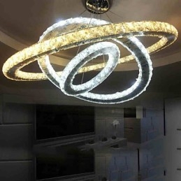 Crystal Ceiling Pendant Lamps Chandelier Lighting Fixtures with Warm and Cool White D406080cm