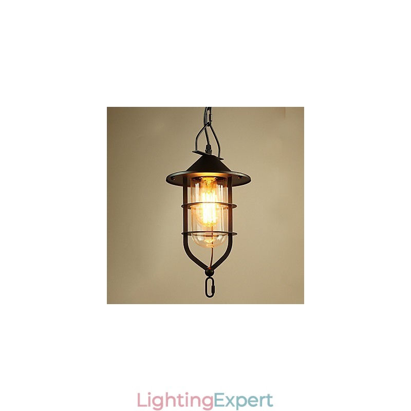 Vintage Country Painting Metal Pendant Light Garage
