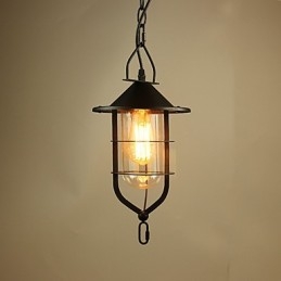 Vintage Country Painting Metal Pendant Light Garage