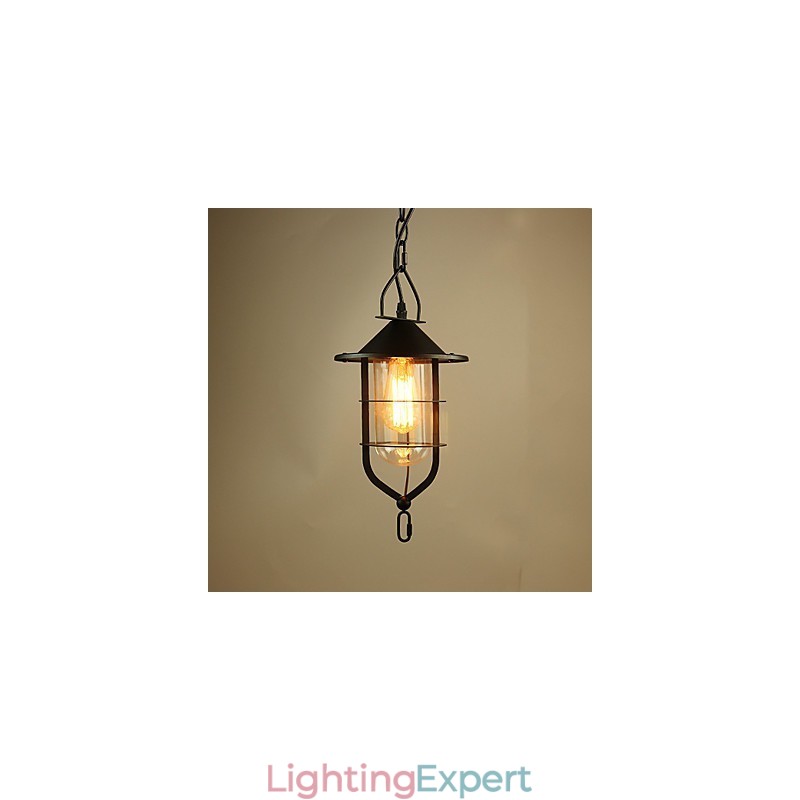 Vintage Country Painting Metal Pendant Light Garage