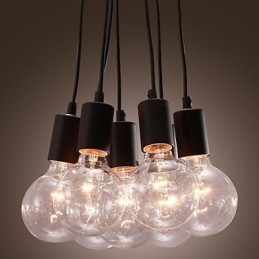Modern Home 7 Head Edison Bulb Light Loft Glass Ball Pendant Light