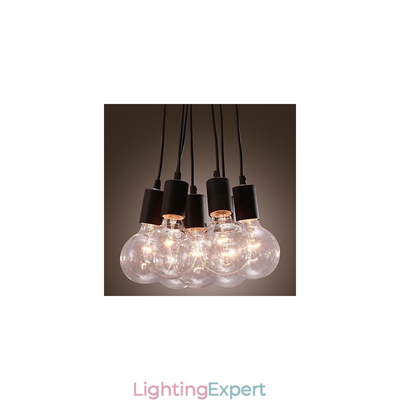 Modern Home 7 Head Edison Bulb Light Loft Glass Ball Pendant Light