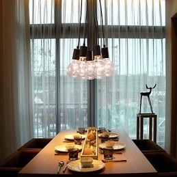 Modern Home 7 Head Edison Bulb Light Loft Glass Ball Pendant Light