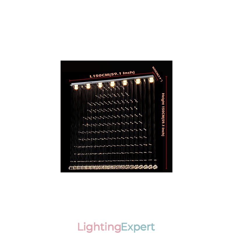 K9 Crystal Pendant Lamp Hanging Wire Chandelier Lighting Ceiling Light Indoor Café