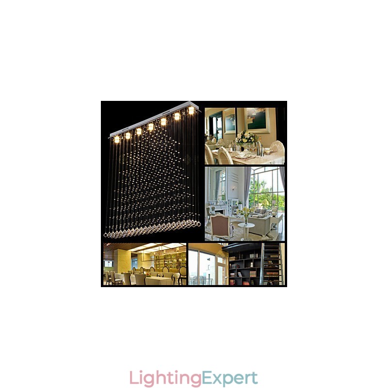 K9 Crystal Pendant Lamp Hanging Wire Chandelier Lighting Ceiling Light Indoor Café