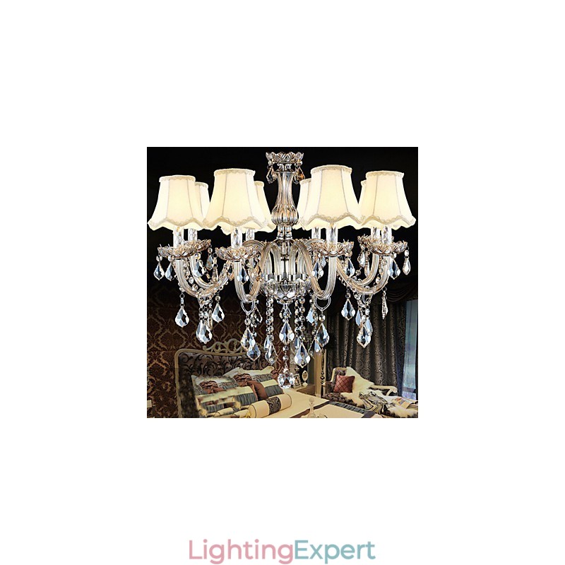 K9 Transparent Christmas Crystal Candle Chandelier with 8 Lights