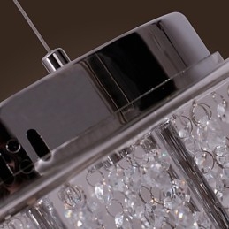 Artistic 6 Light Crystal Pendant Light with Glass Shade