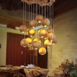 Pendant Lights Mini Style Lantern Wood Bamboo