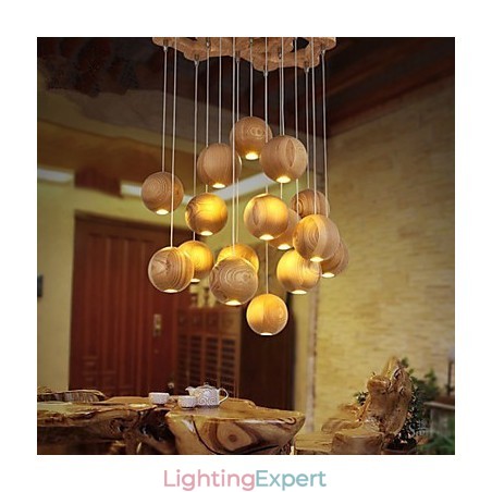 Pendant Lights Mini Style Lantern Wood Bamboo