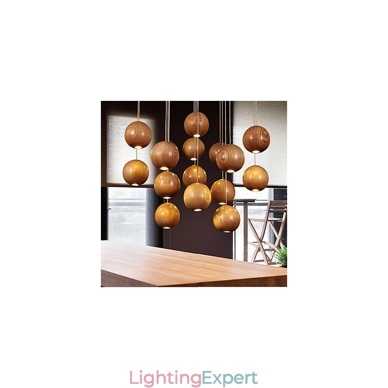 Pendant Lights Mini Style Lantern Wood Bamboo