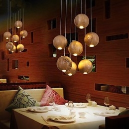 Pendant Lights Mini Style Lantern Wood Bamboo