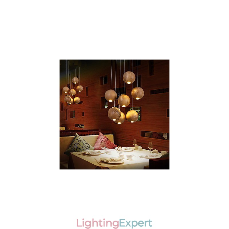 Pendant Lights Mini Style Lantern Wood Bamboo