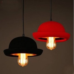 Hat Pendant Cafe Design Black Chandelier