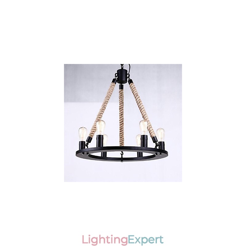 Pendant Light 6 Lights Country Style Wrought Iron