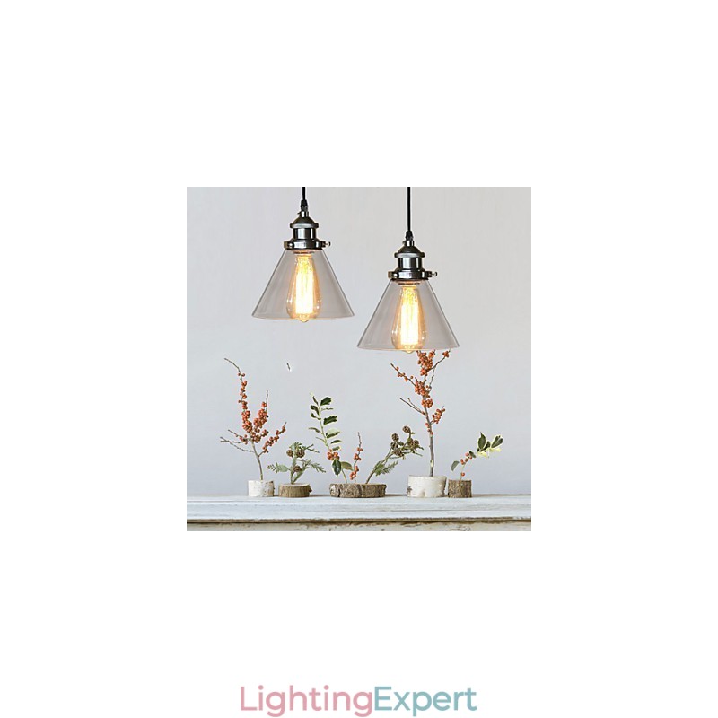 Traditional Classic Vintage Retro Country Globe Pendant Light