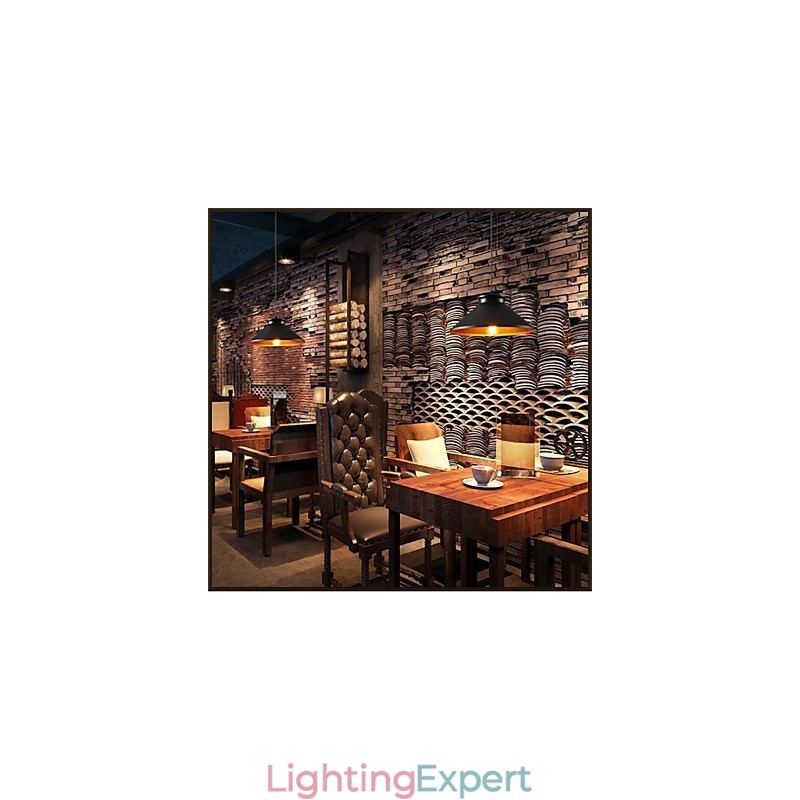Traditional Vintage Retro Mini Style Painting Metal Pendant Light