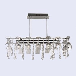 Modern Contemporary Traditional Classic Crystal Chrome Metal Pendant Light